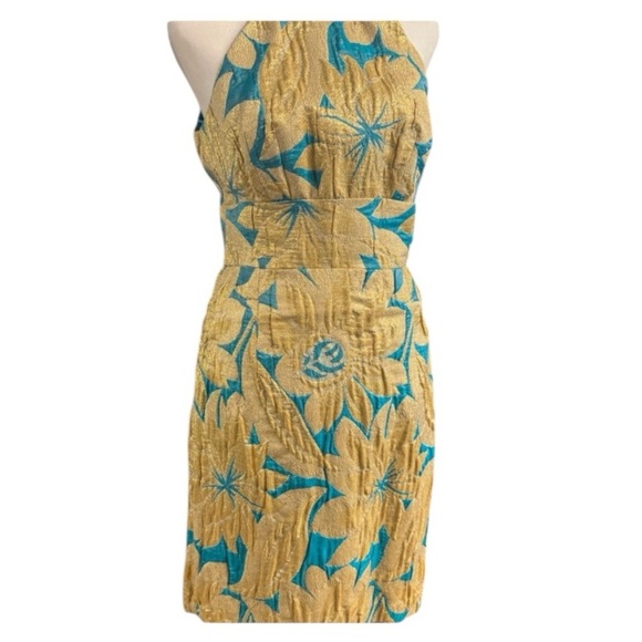 Trina Turk Resort Halter Sundress in‎ Golf and Blue - Picture 1 of 7